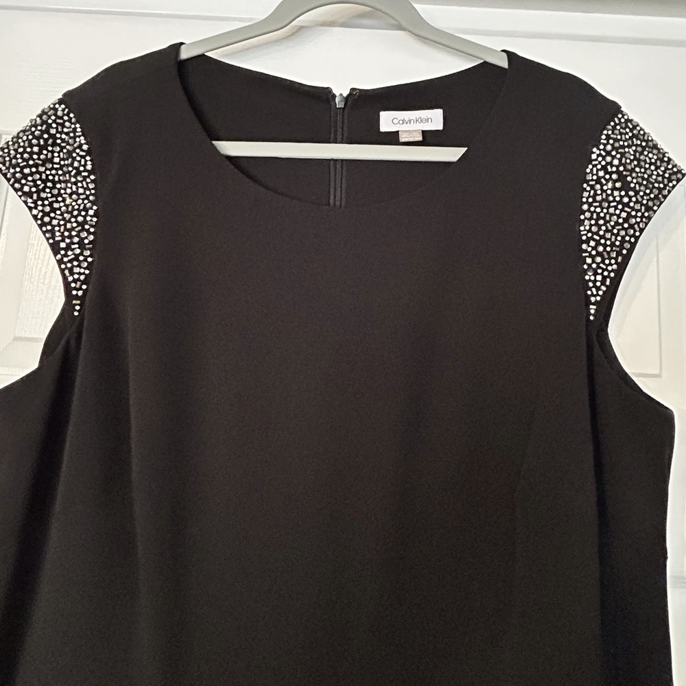 Calvin Klein Black Embellished Cap Sleeve Women's Jumpsuit